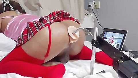 Old and young man having sex with dildo in home videos