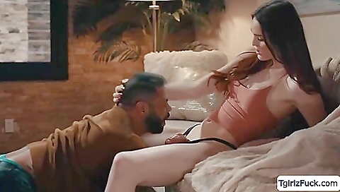 Brunette tori easton receives a deep throat and anal