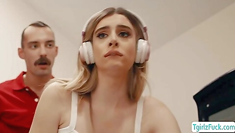 Huge ass blonde babe 19+ is fucking big dick with her anus