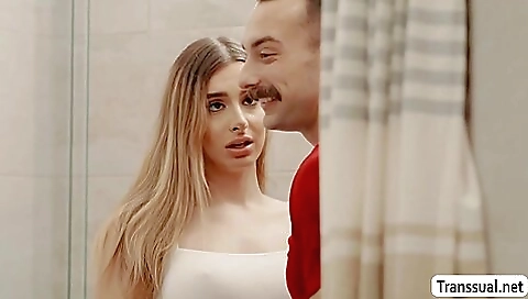 Thick blonde is ready to receive a large cock in her mouth