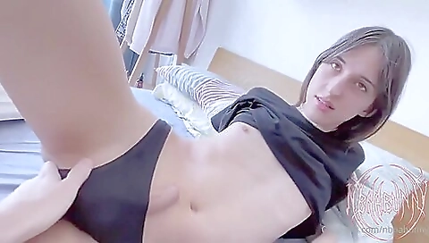 Brunette amateur with a cute face gets fucked by her lover